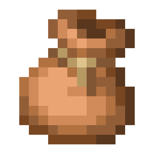Коричневый мешок из Майнкрафта, PNG без фона